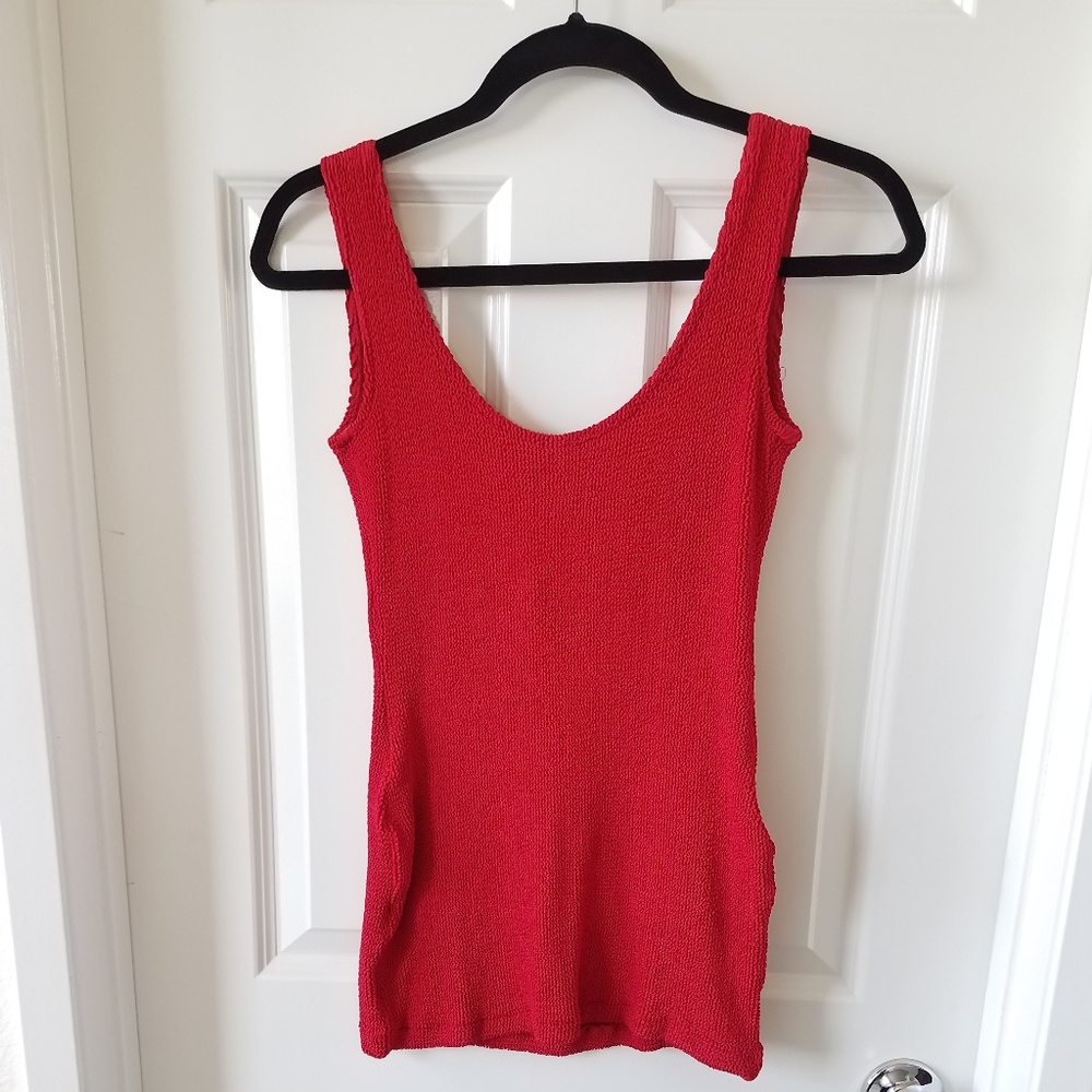 Stretchy red mini dress